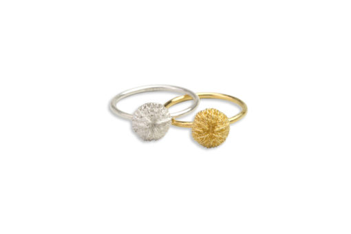 AK mushroom coral stacker rings silver gold