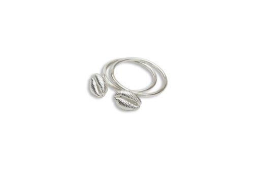 Hohonu Tiny Cowry Stacker Ring duo