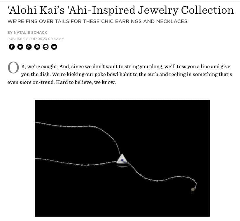 'Alohi Kai 'Ahi Collection Article in Lei Chic, Honolulu Magazine