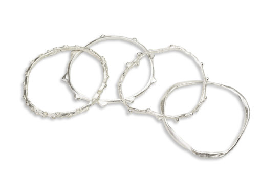 Four ola bangles silver