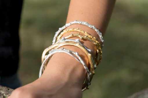 Ola bangle stack on model