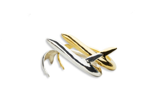 AK blue shark cuff gold silver duo