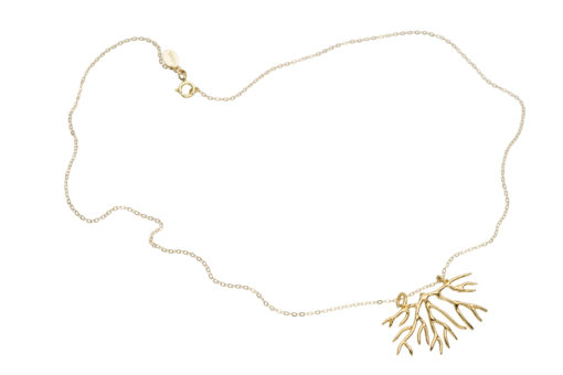 Bryozoan necklace, gold whole