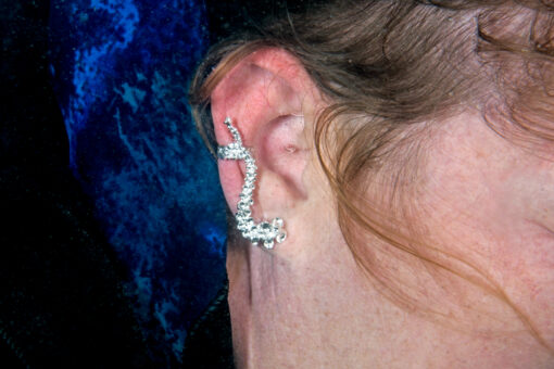 Right ear cuff on model