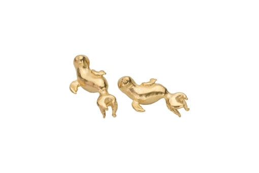 Monk seal post earrings- gold