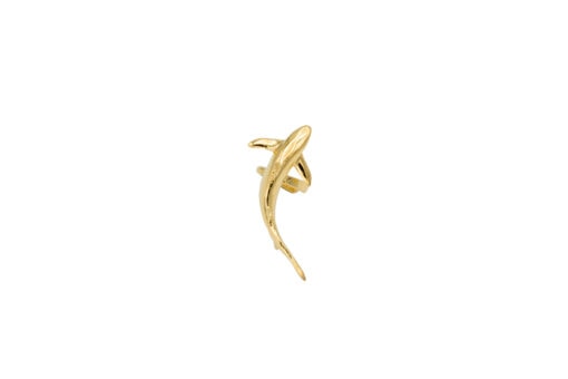 blue shark ear cuff gold vertical