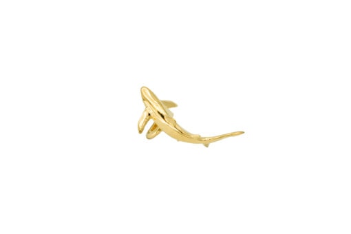 blue shark ear cuff gold side