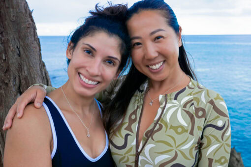 Pohaku puna SS necklaces on models